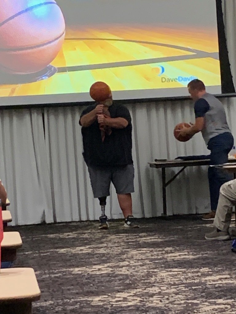 USD 490 SROs are focused on professional development and learning at the KS Juvenile Officer's Association Conference in Wichita this week. On Monday, Officer Nielsen got a special basketball balancing lesson from Guinness Book of World Records holder Dave Davlin.