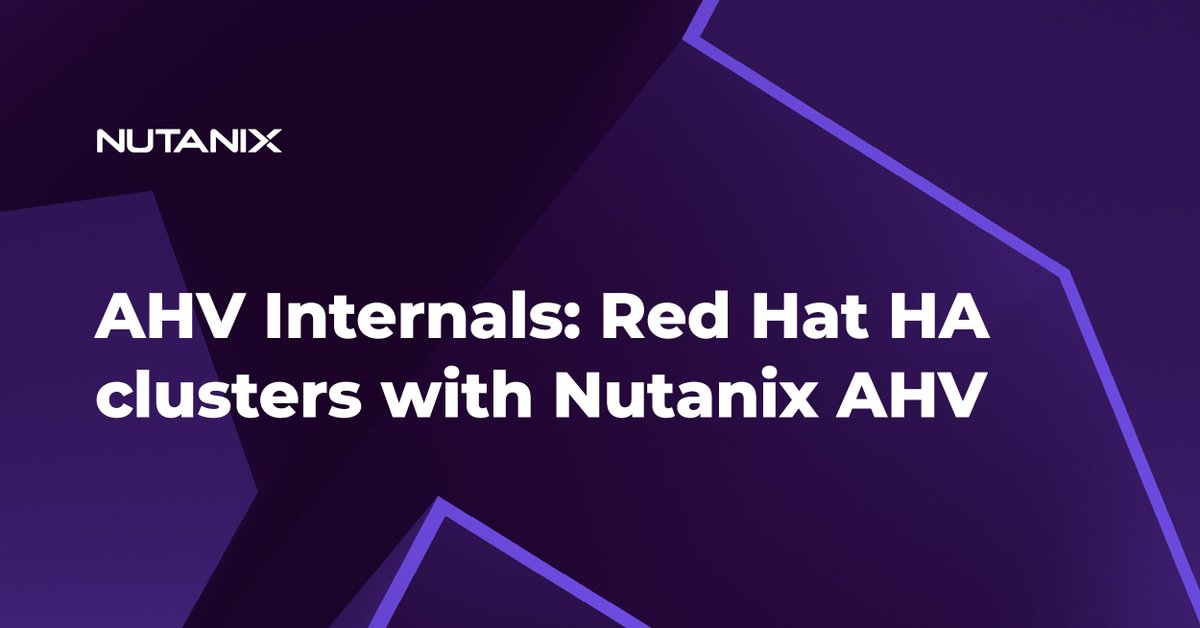 Bob Ball, Principal Product Manager at Nutanix, takes us through a guided tutorial for using Red Hat Enterprise Linux High Availability Clusters with Nutanix AHV! nutanix.dev/2025/07/21/ahv… #nutanix #redhat #rhel #ha