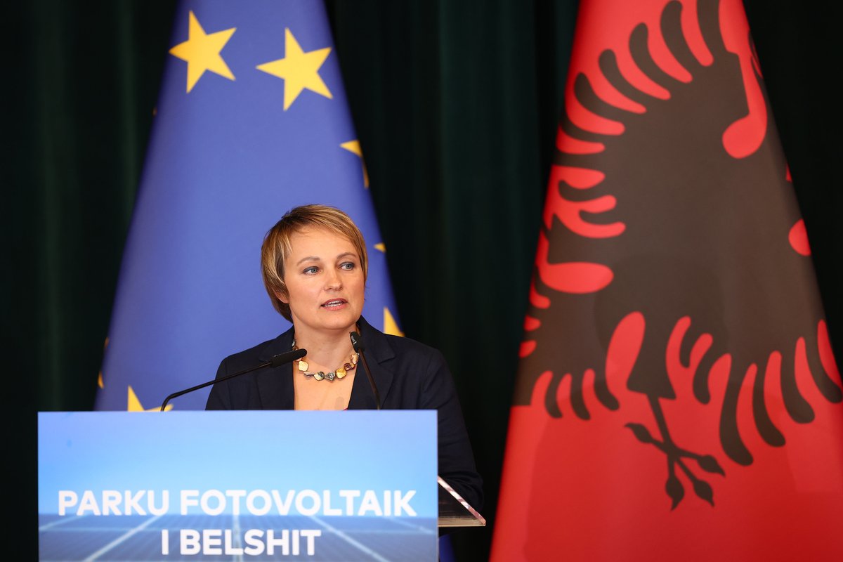 EBRD's tweet image. Today marks a big milestone as we signed a financial package to support the construction of a large 50MWp solar power plant in Albania.
This a step forward for energy diversification, sustainability, energy security and resilience.
Together with @EUinAlbania, @eu_enlargement_.