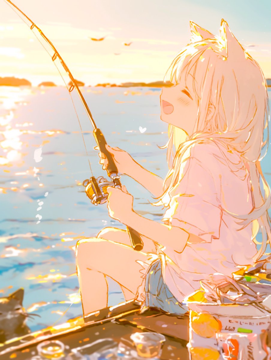 ima_AI123's tweet image. おはよう！

「夏釣り」