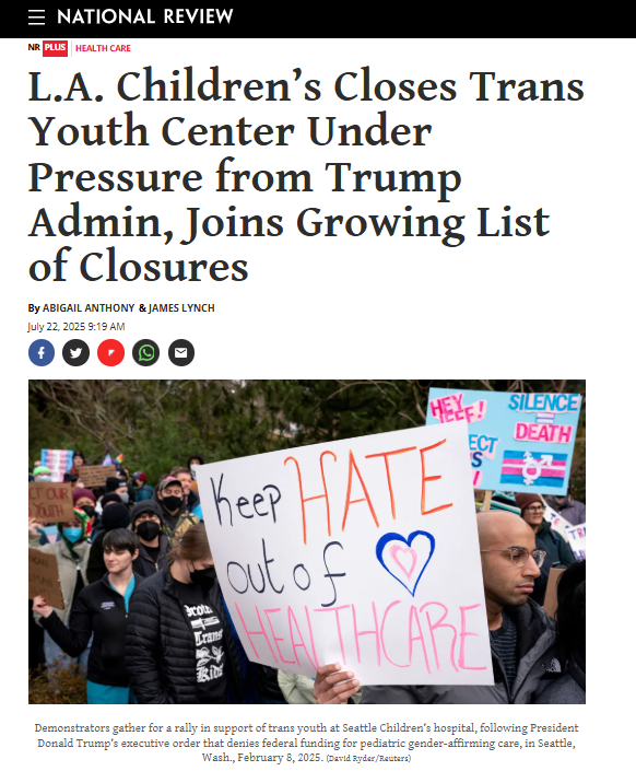 genspect's tweet image. L.A. Children’s has shut down its youth gender clinic under federal pressure.
They treated kids as young as THREE YEARS OLD.
They performed over 160 surgeries on minors.
Clinic director Johanna Olson-Kennedy is being sued for prescribing puberty blockers after one visit—
and…