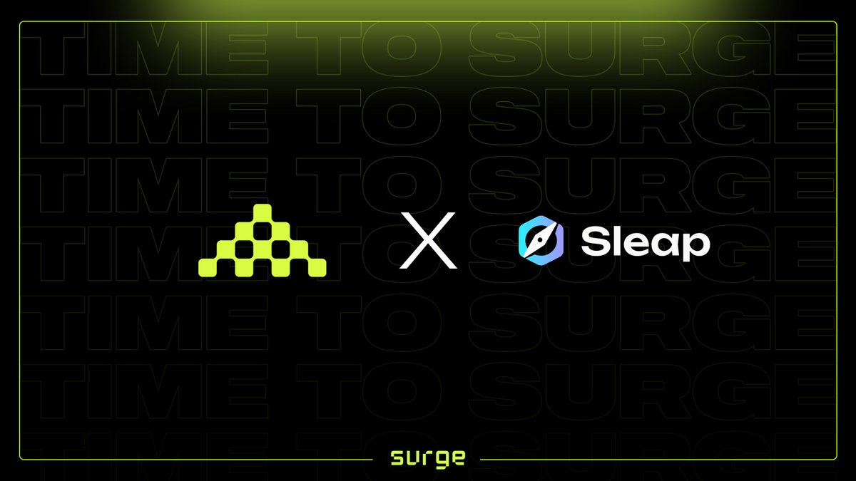 We’re proud to announce our partnership with <a href="/sleap_io/">Sleap</a>, Web3’s most powerful travel platform.

Surge will be working closely with the Sleap team to supercharge growth and unlock new levels of scale.

Some huge updates to follow.. watch this space.