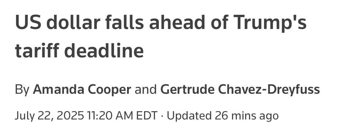 davenewworld_2's tweet image. Trump's policies are contributing to the weakening of the US dollar, which is going to impact inflation, living costs, and economic instability for Americans. Strap in, folks.