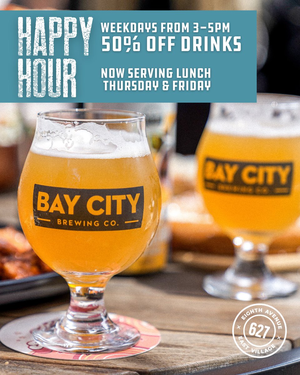 Happy Hour is on, meet us at Bay City. ☀️🍻

#BayCityBrewing #SanDiegoBrews #HappyHour