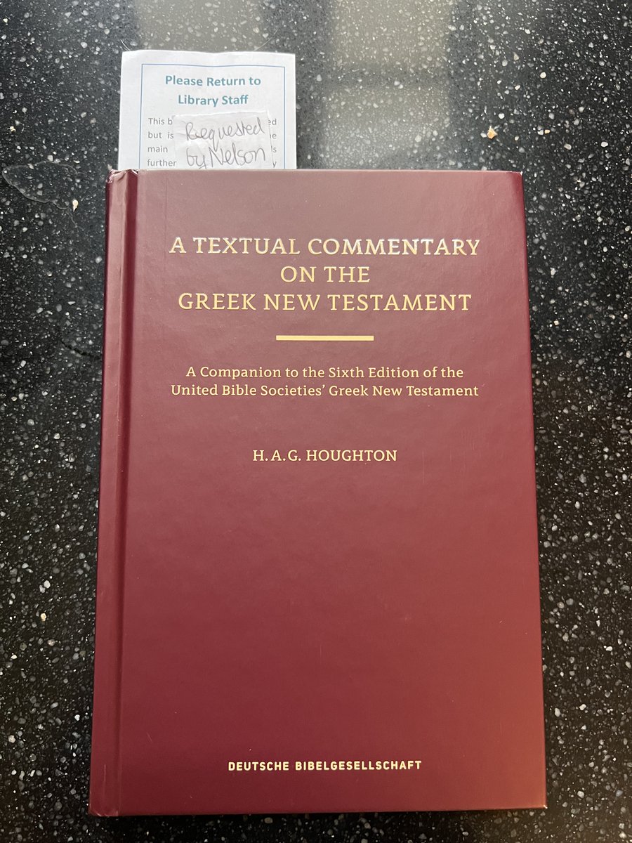 nelson_hsieh7's tweet image. Arrived today and have skimmed the introduction
Houghton follows reasoned eclecticism, is favorable towards the CBGM, is against text-types, covers 1232 variant units, still has letter ratings
And it's not a reporting of the UBS6 committee decisions, but Houghton's own work