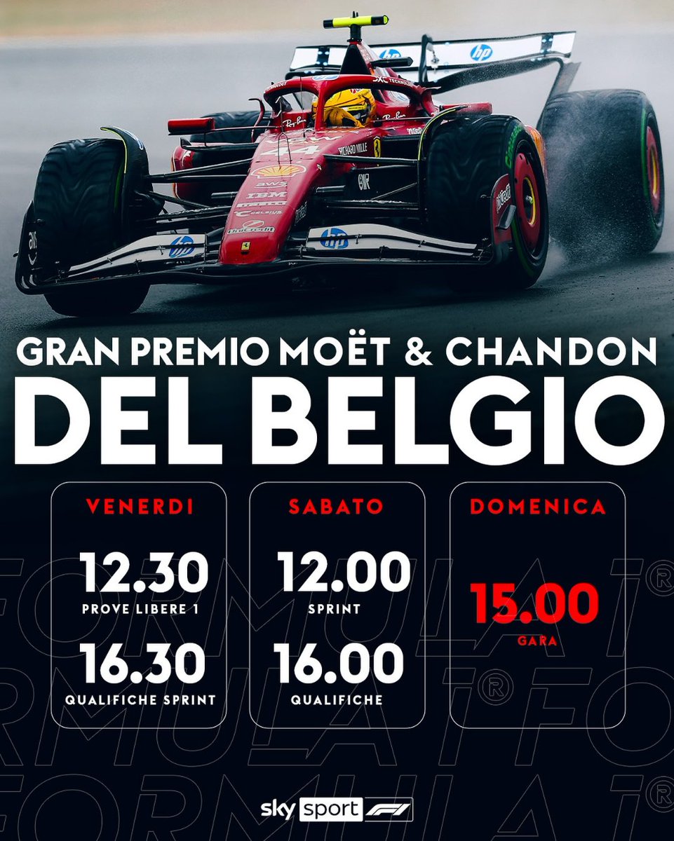 SkySportF1's tweet image. 🔥 𝐕𝐚𝐜𝐚𝐧𝐳𝐞 𝐟𝐢𝐧𝐢𝐭𝐞! 𝐋𝐚 𝐅𝟏 𝐭𝐨𝐫𝐧𝐚 𝐢𝐧 𝐩𝐢𝐬𝐭𝐚 𝐞 𝐥𝐨 𝐟𝐚 𝐢𝐧 𝐮𝐧𝐨 𝐝𝐞𝐢 𝐜𝐢𝐫𝐜𝐮𝐢𝐭𝐢 𝐩𝐢𝐮̀ 𝐢𝐜𝐨𝐧𝐢𝐜𝐢 𝐝𝐞𝐥 𝐌𝐨𝐧𝐝𝐢𝐚𝐥𝐞: 𝐬𝐢 𝐯𝐚 𝐚 𝐒𝐏𝐀 𝐩𝐞𝐫 𝐢𝐥 𝐆𝐏 𝐝𝐞𝐥 𝐁𝐞𝐥𝐠𝐢𝐨
👉 Attenzione agli orari, torna la Sprint!
Tutto il…
