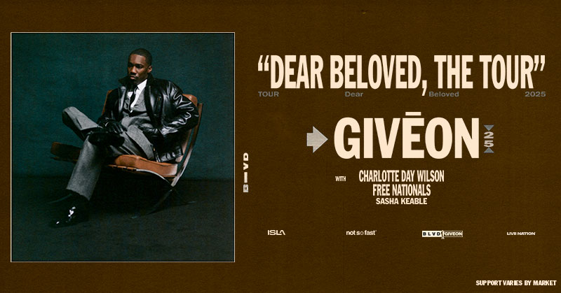 LiveNation's tweet image. Dear Beloved, he’s coming. @giveon brings Dear Beloved, The Tour and his unmistakable voice to a city near you. Tickets on sale Friday, July 25th @ 10AM local: livemu.sc/4lFTaxc 🥀