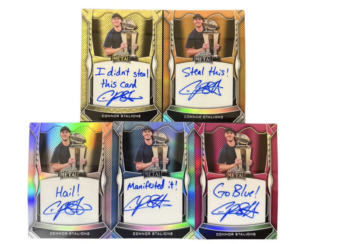 Leaf_Cards's tweet image. Connor Stalions’ First-Ever Trading Card!
On-Card Inscriptions🤯
〽️〽️〽️〽️
shop.leaftradingcards.com/products/conno…