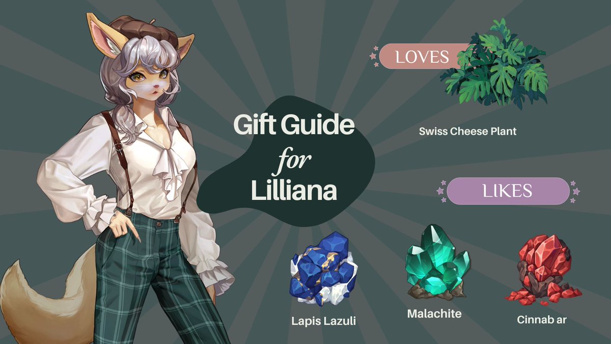 TalesOfSeikyu's tweet image. Our gentle and creative spirit Lilliana loves all things flowers and the Swiss Cheese Plant is one of her loved items, a great gift to boost your relationship (or friendship). 🪴
She is also fond of a variety of colorful gemstones and rocks. 💎
#TalesofSeikyu #FantasyLifeSim…