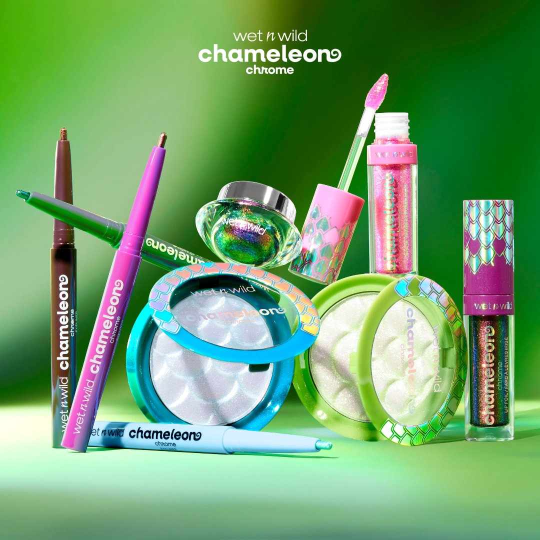 Adapt. Shift. Thrive. into any vibe with the Chameleon Chrome collection ⁠
⁠⁠
✨ Chrome Highlighters
✨ Chrome Eyeliners
✨ Chrome Eyeshadow Foil
✨ Chrome Lip Foils

NOW at wetnwildbeauty.com @walmart @walgreens @target @cvs_pharamacy <a href="/amazon/">Amazon</a>