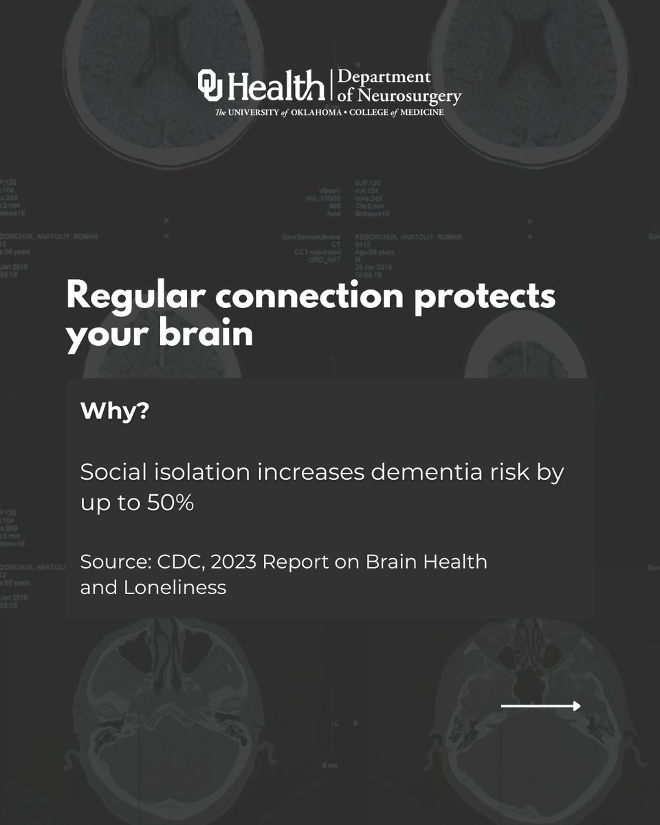 OU_Neurosurgery's tweet image. It’s World Brain Day and your daily habits matter.
Your brain is working 24/7 to help you move, think, remember, and feel.
So how do you take care of it?
Start small with habits proven to support long-term brain health.
👉 Swipe through to learn how and why.
#WorldBrainDay