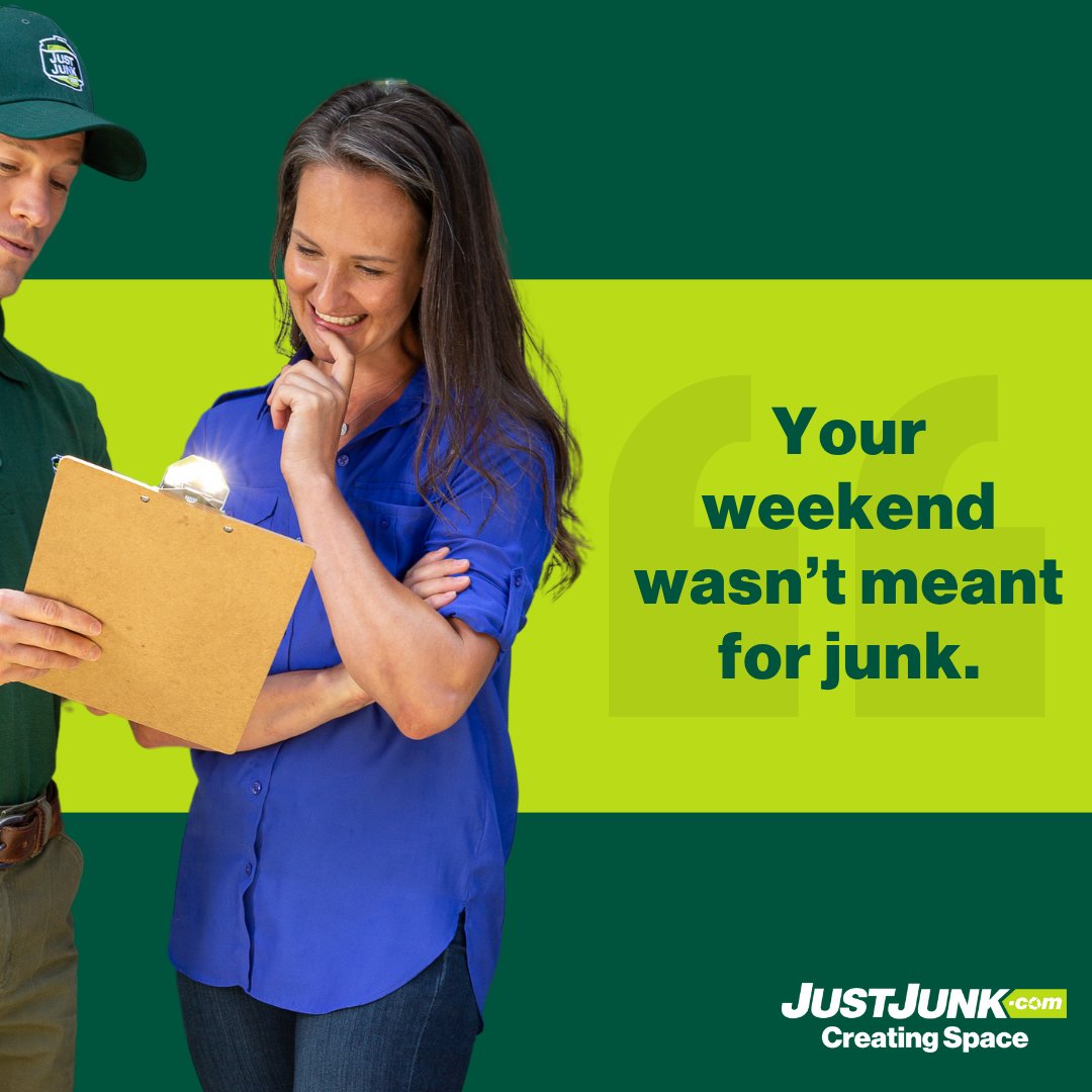 Your weekend should be for relaxation, not for hauling junk! Let us take care of the clutter so you can enjoy your time off. Book JUSTJUNK online: 1l.ink/L3SLWCD #JUSTJUNK #CreatingSpace #WeekendVibes #JunkRemoval #EnjoyYourTime