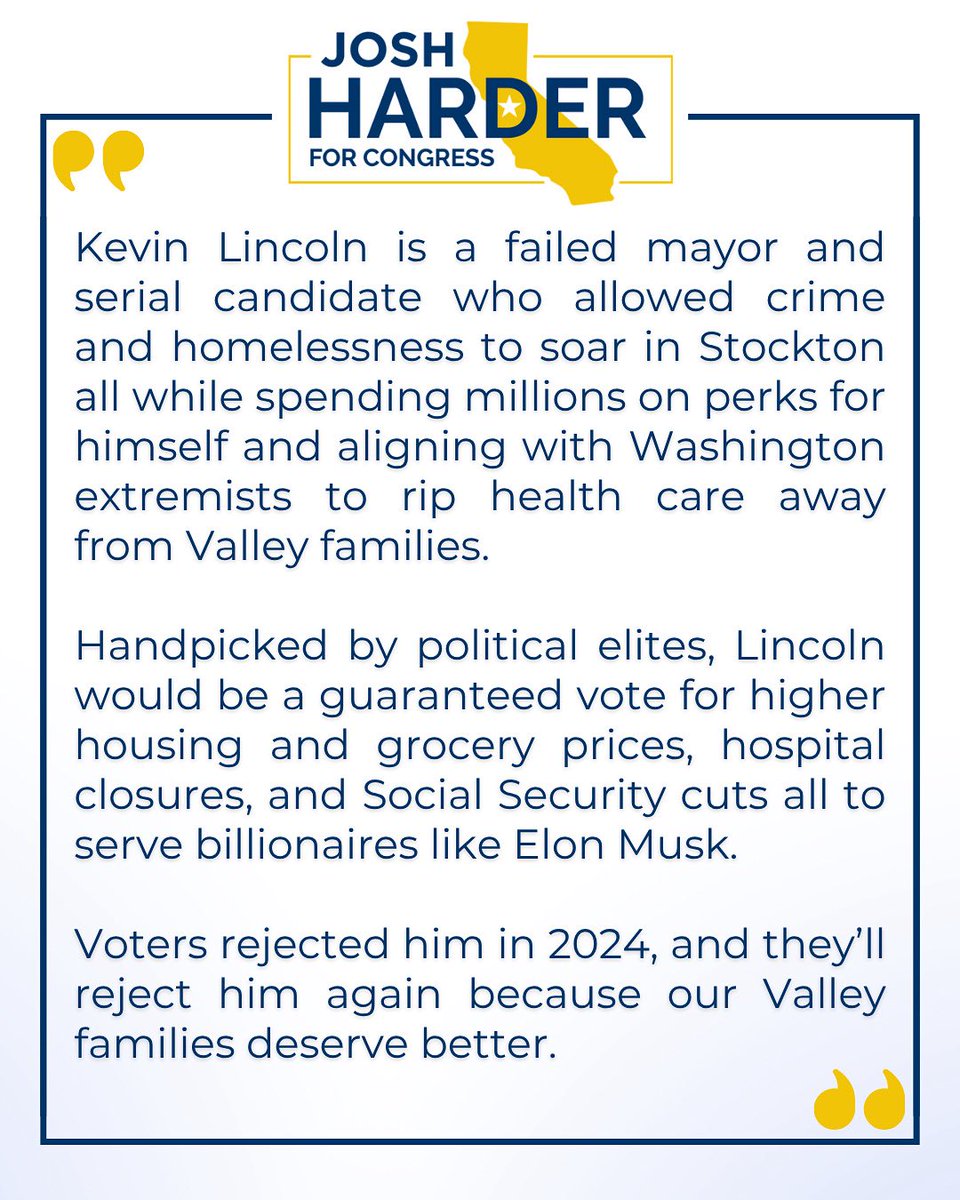 JoshHarder's tweet image. Kevin Lincoln just announced he's running for Congress... again. We sent him packing last November, and we'll do it again. My campaign's statement below: