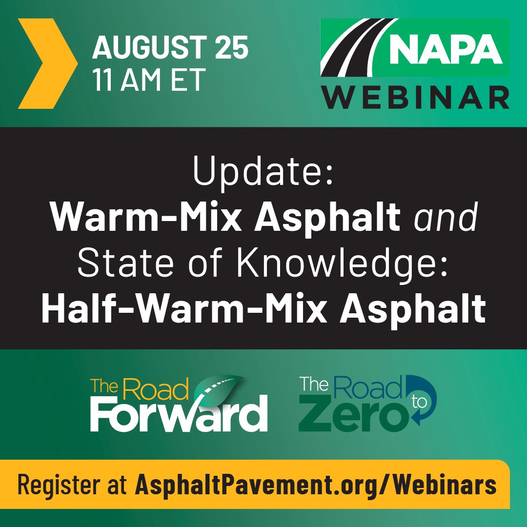 National Asphalt Pavement Association (@napatweets) on Twitter photo Join industry expert Carolina Rodezno from <a href="/ncatauburn/">National Center for Asphalt Technology</a> during next month's #webinar as we breakdown what WMA and HWMA technologies are and how you can integrate it into your practices
Secure your spot ➡️ hubs.la/Q03sGt1C0 Join industry expert Carolina Rodezno from <a href="/ncatauburn/">National Center for Asphalt Technology</a> during next month's #webinar as we breakdown what WMA and HWMA technologies are and how you can integrate it into your practices
Secure your spot ➡️ hubs.la/Q03sGt1C0