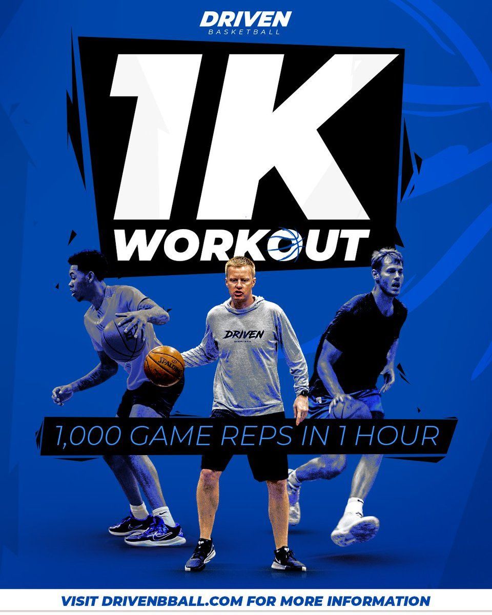 PhilBeckner's tweet image. 1000 game reps in 1 hour! 🏀
The 1K WORKOUT will help you build A STRONGER MIND, A STRONGER BODY, and ultimately A STRONGER GAME.
The results will speak for themself if you attack this workout the right way today.
🔗 drivenbball.myshopify.com/products/1k-wo…