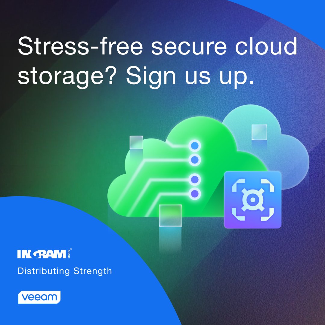IngramMicroUSA's tweet image. As a fully managed SaaS solution, Veeam Data Cloud Vault easily secures data, eliminates infrastructure management and keeps costs predictable. For details, visit Xvantage™: bit.ly/4nvaG8R

#IngramMicro #VeeamDataCloudVault #VeeamDataCloud #VeeamSecureCloudStorage