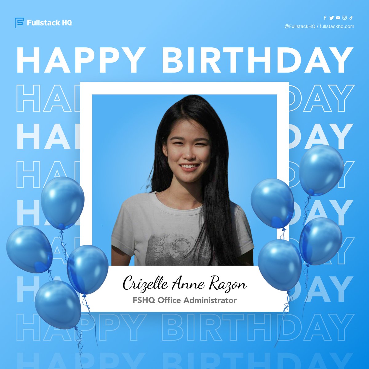 fullstackhq's tweet image. Happy Birthday, Crizelle 🎉🌟
May your day be full of smiles and your year full of wins! 💙
#ABattleTestedTeam #WeAreDifferentlyBetter