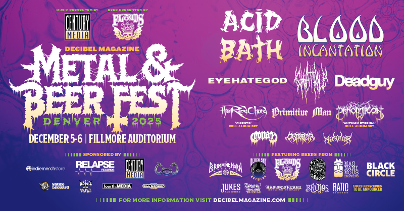 FillmoreDEN's tweet image. Single-day lineups for the @dbmagazine Metal & Beer fest are here 🤘
FRI 12/5 bit.ly/3GYRa45
Blood Incantation, @ChatPileBand, @TheRedChord, Panopticon + Castrator
SAT 12/6 bit.ly/4o05A4w
Acid Bath, @EyehategodNola, Deadguy, @PRIMITIVEMANE, Conan, Necrofier
