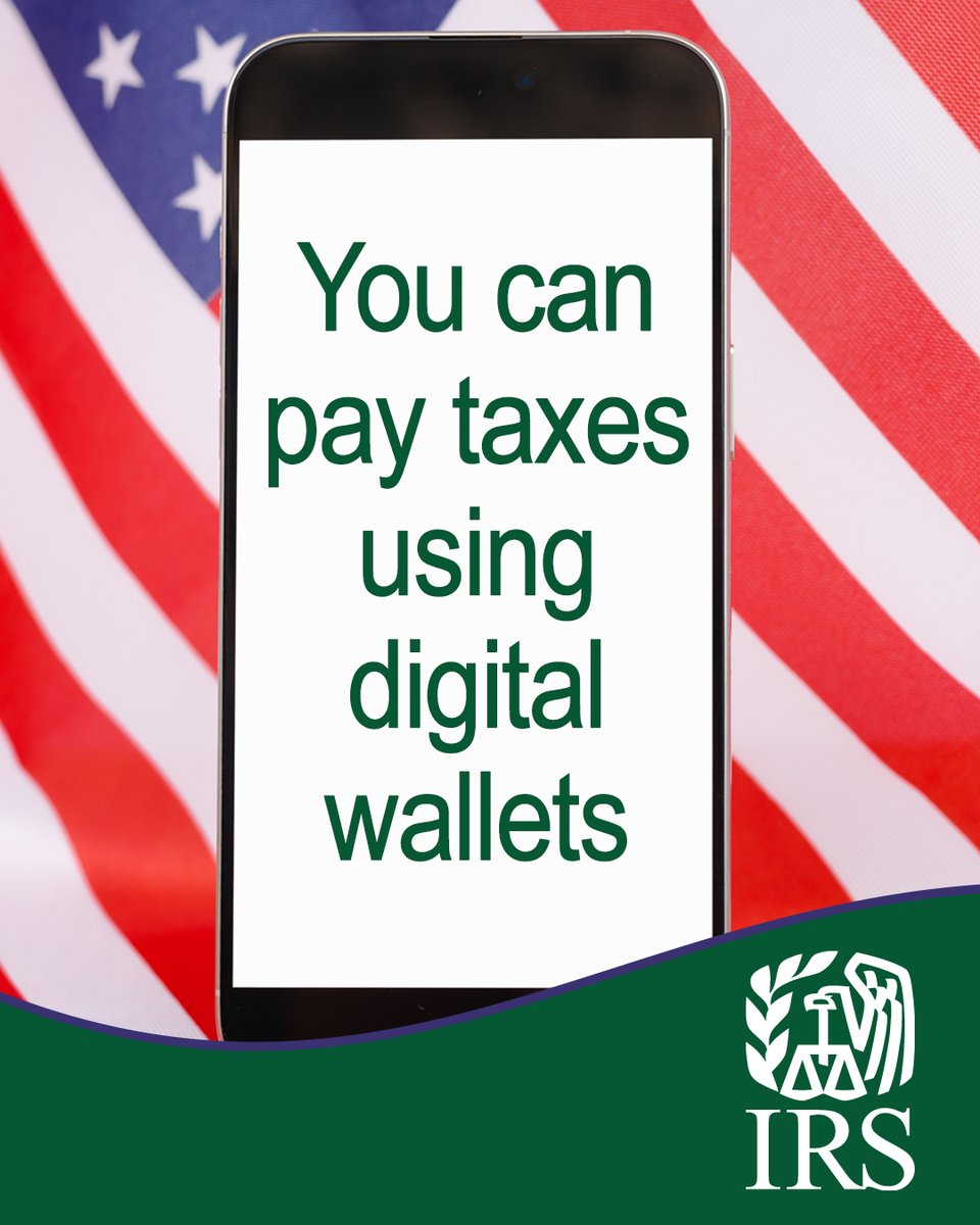 IRSnews's tweet image. Digital wallets allow you to make payments to the #IRS from devices like phones and tablets. Learn more about payment options at: ow.ly/9vpK50WgiOi