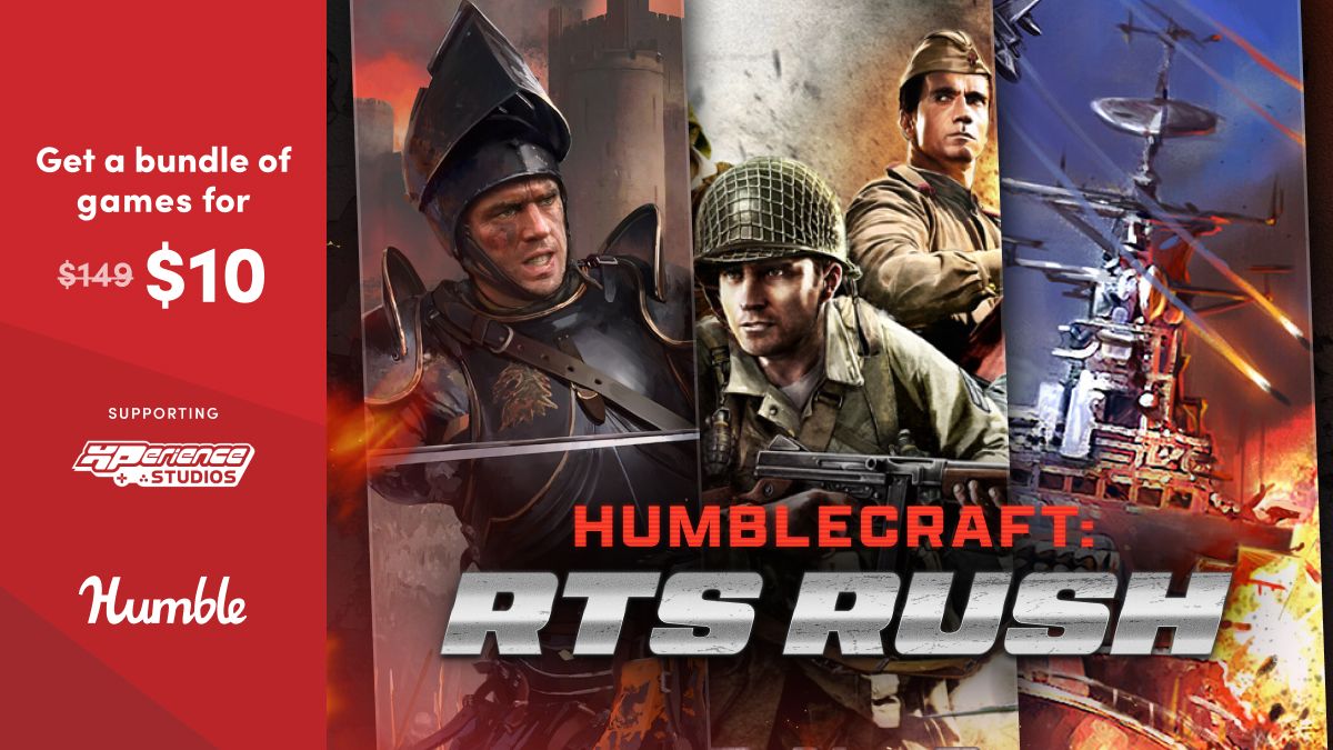 humble's tweet image. Last call on The Humblecraft: RTS Rush bundle featuring:
- Stronghold: Definitive Edition
- Men of War: Assault Squad 2
- From the Depths
- and more! Supports Xperience Studios | bit.ly/44TVZVq