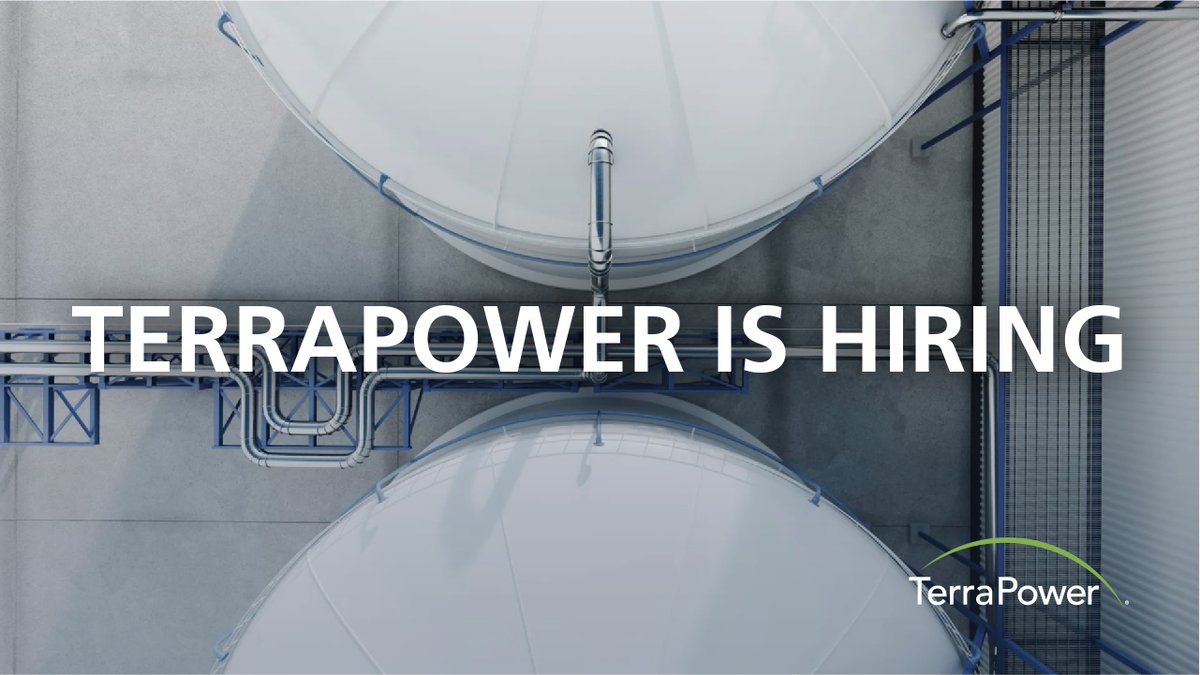 TerraPower's tweet image. TerraPower&apos;s innovators are working every day to create technologies to provide safe, affordable and abundant carbon-free energy. Does this sound like work that you want to be a part of? Learn more and #ApplyNow: terrapower.com/careers/