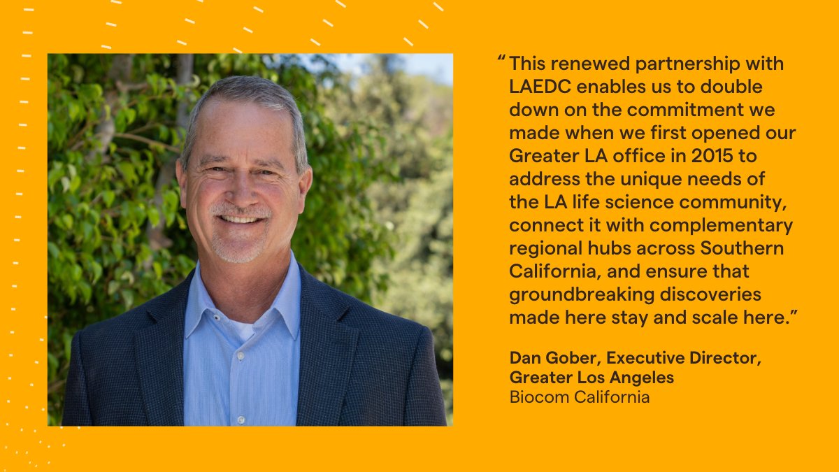 BiocomCA's tweet image. We're proud to renew our MOU with @LAEDC to strengthen the Greater Los Angeles life science ecosystem. Together, we’re advancing workforce, capital access and aligning policy support to fuel regional innovation. More on the partnership: bit.ly/4lF8Z7n