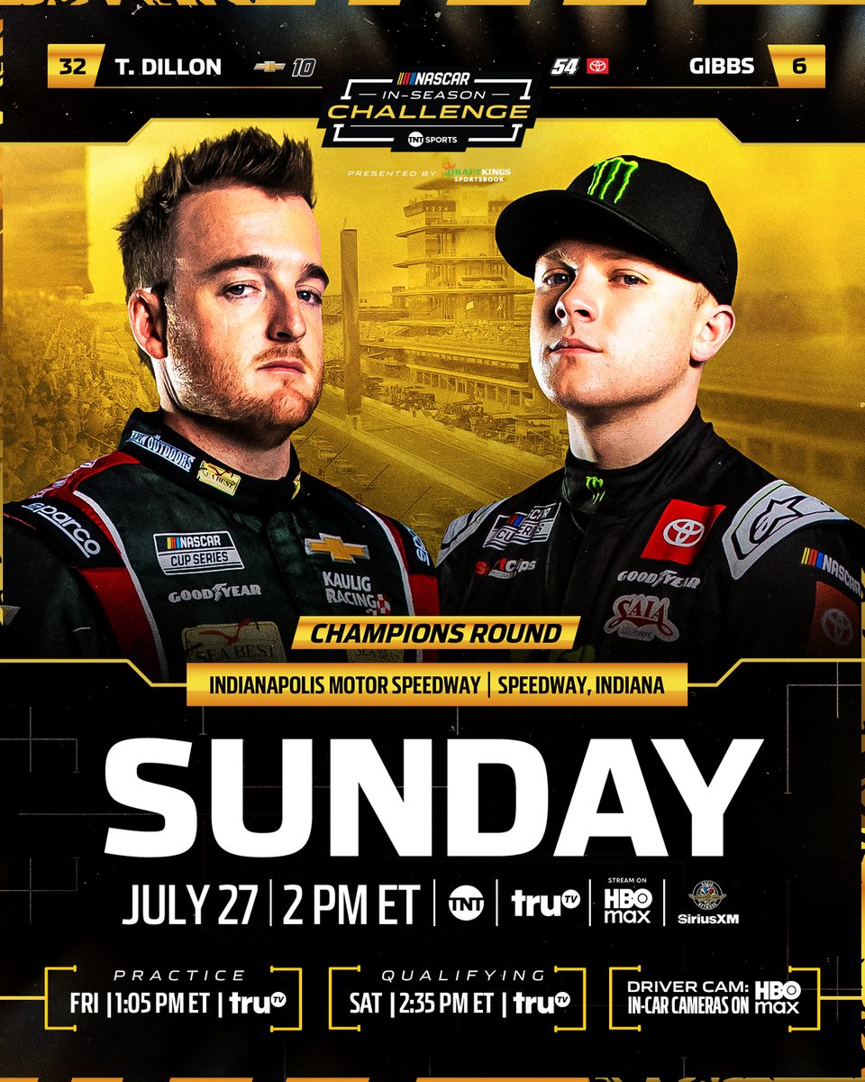 NASCAR's tweet image. A big race with a big check.
The inaugural In-Season Challenge Champion will be crowned at the Brickyard.