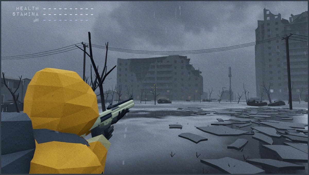 💥🔫 I've been working more on the weapons - aiming for a stylized look. What do you think? 
#RainStationZ  #screenshotsaturday #gamedev #UnrealEngine #UE5 #IndieDevs #NintendoSwitch #NintendoSwitch2 #indiegame 🎮 🕹️