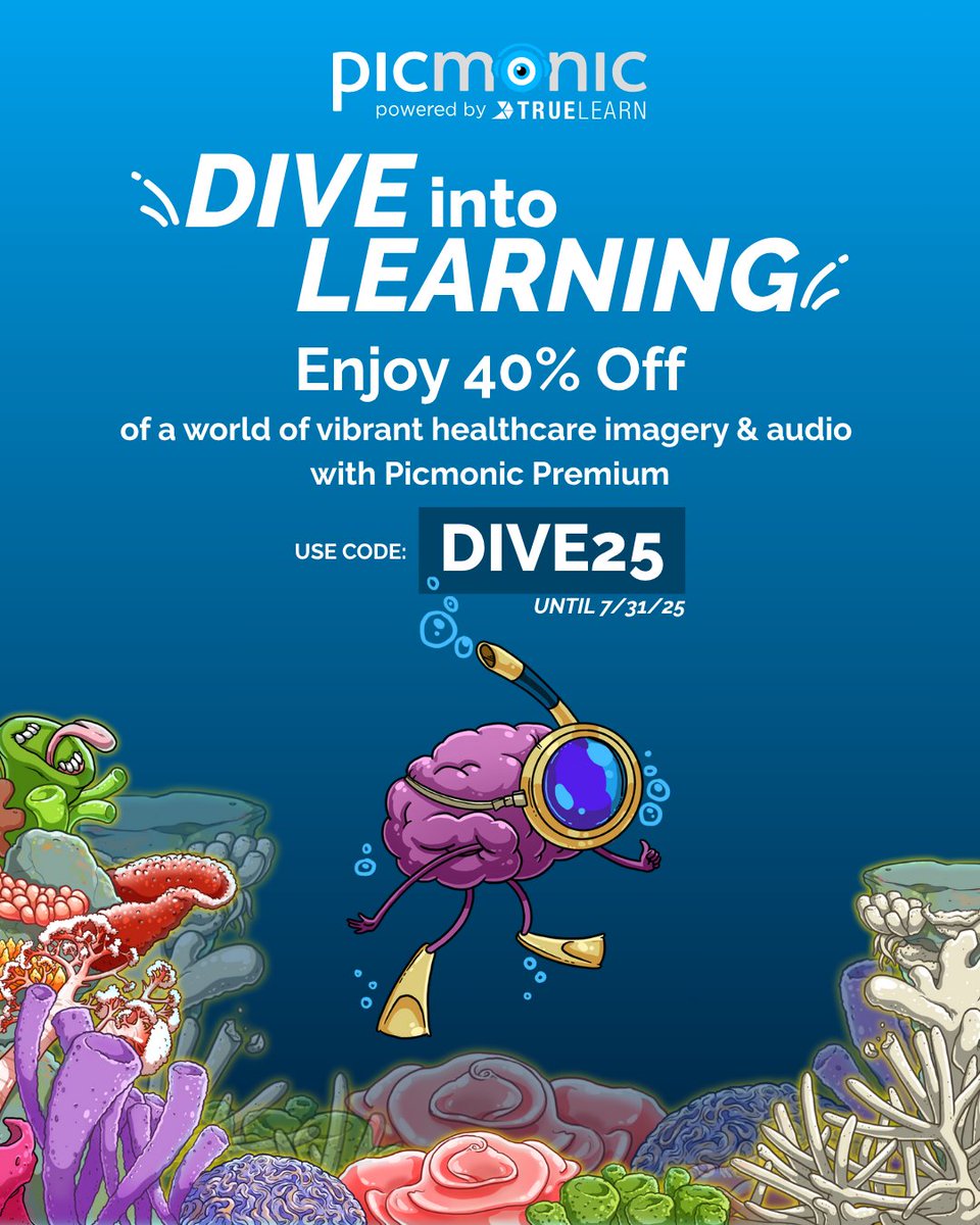 Take the plunge: Use code DIVE25 at checkout and save up to 40% on all Picmonic Premium plans.
Offer ends 7/31/25  <a href="/11/">Eleven</a>:59 PM PT

Save here: bit.ly/3IFc7Sf