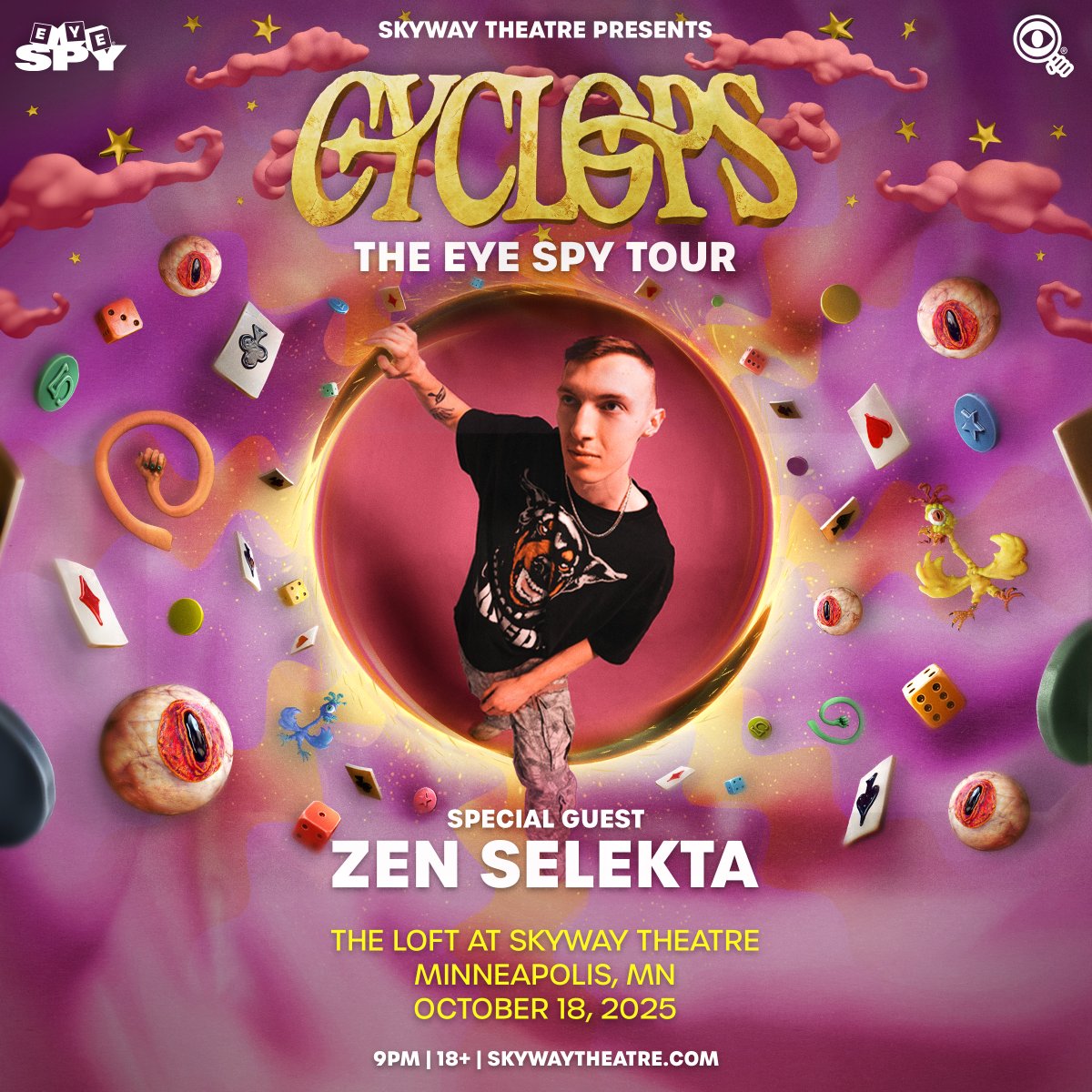 ANNOUNCEMENT!

Cyclops returns to The Loft this October for the Eye Spy Tour with special guest Zen Selekta 👀

Pre-sale opens this Thursday at 10am, On-sale follows on Friday!