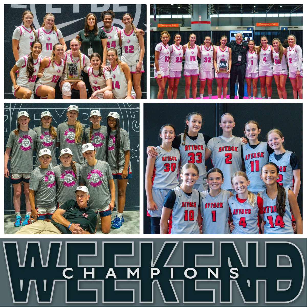 𝓦𝓔𝓔𝓚𝓔𝓝𝓓 𝓒𝓗𝓐𝓜𝓟𝓢 🏆
from Nike Nationals:
🏆 11th EYCL
🏆 10th EYCL
🏆 9th EYBL
🏆 7th Jr EYBL Black

#AttackFamily #ChampionshipCulture