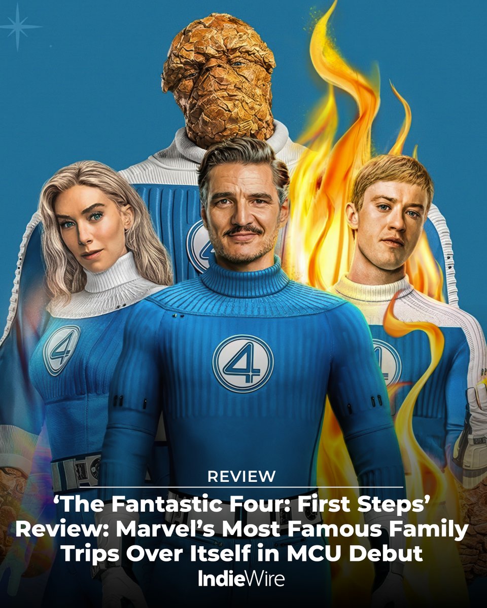 IndieWire's tweet image. "The Fantastic Four: First Steps" promises to push the MCU out of its comfort zone, but the movie quickly retreats into a tired version of the same old story.
Read our review: indiewire.com/criticism/movi…