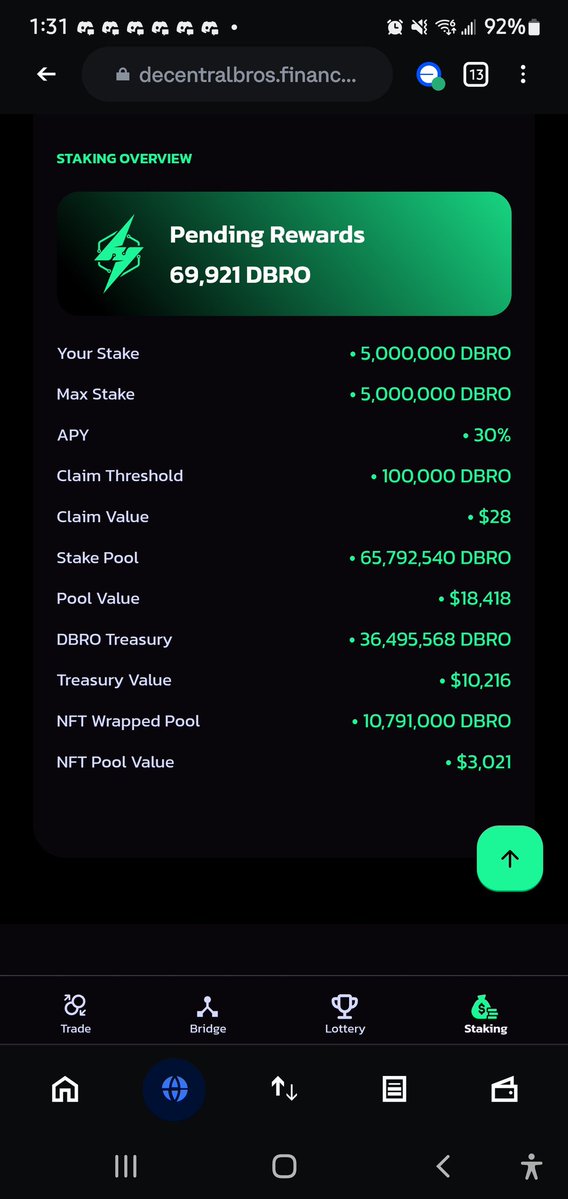 DecentralBros_'s tweet image. Good Morning ⚡️ Wake 'n Stake #DBRO 🔵
👉 decentralbros.finance
