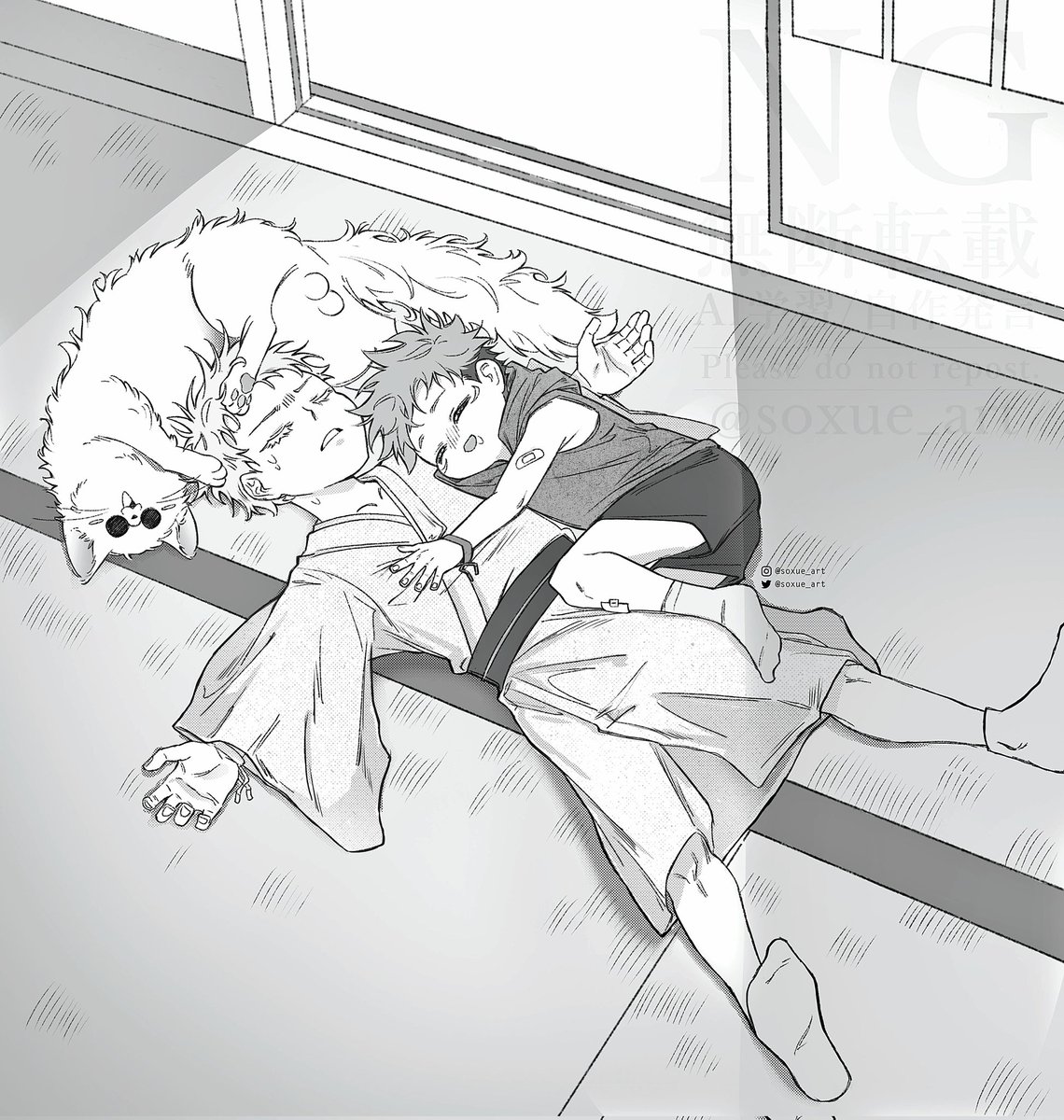 soxue_art's tweet photo. Day 4《Childhood friends》

Spending summer ☀️ 
#goyuuweek2025 @goyuu_week https://t.co/bkHL2UWZZY