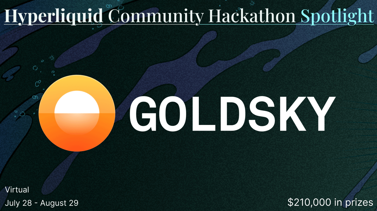 hl_hackathon's tweet image. 💡Sponsor Spotlight💡
Goldsky is Web3’s realtime data platform with fast indexing, instant subgraphs, and custom data streams.
💰 Compete in the Best Use of Goldsky bounty
📢 Sign up at app.goldsky.com and follow @goldskyio
👉 Learn more: goldsky.com/chains/hyperevm