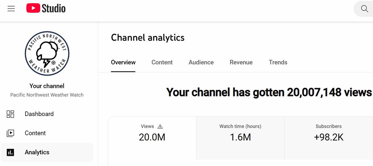 SeattleWXGuy's tweet image. We hit 20 million views yesterday! Thanks to all my subscribers and I cannot wait to see what comes this fall and winter! #YouTube