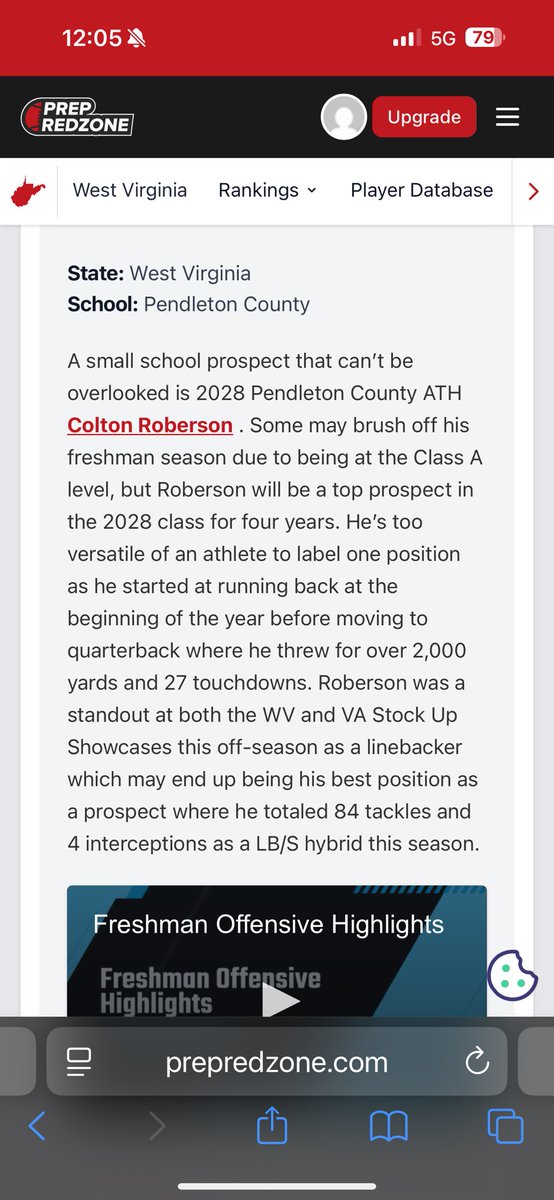 Colton Roberson (@coltonroberson4) on Twitter photo Thank you <a href="/PrepRedzoneWV/">Prep Redzone West Virginia</a> for the ranking!! Excited to get back at it, also excited to say I have been cleared from my ACL injury!!
38 day’s till week 1!!!
#keepworkinghard
<a href="/CoachRSmith1/">Rod Smith</a>
<a href="/CoalfieldsCo/">Coalfields & Co.</a>
<a href="/CVance43/">Casey Vance</a>
<a href="/CoachTonyGibson/">Tony Gibson</a>
<a href="/SportsTalk_304/">WV Sports Talk</a>
<a href="/JakeCasteel/">Jake Casteel</a> Thank you <a href="/PrepRedzoneWV/">Prep Redzone West Virginia</a> for the ranking!! Excited to get back at it, also excited to say I have been cleared from my ACL injury!!
38 day’s till week 1!!!
#keepworkinghard
<a href="/CoachRSmith1/">Rod Smith</a>
<a href="/CoalfieldsCo/">Coalfields & Co.</a>
<a href="/CVance43/">Casey Vance</a>
<a href="/CoachTonyGibson/">Tony Gibson</a>
<a href="/SportsTalk_304/">WV Sports Talk</a>
<a href="/JakeCasteel/">Jake Casteel</a>