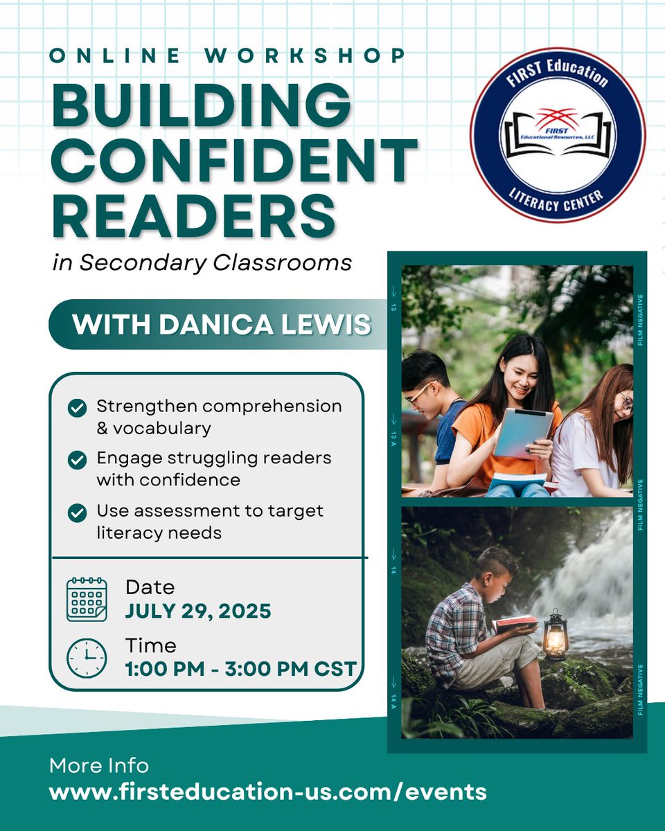 📚 New Workshop for Secondary Teachers!
Support every student in becoming a confident, capable reader—no matter the subject.
Join us for a hands-on session packed with practical literacy strategies you can use right away in your classroom.

🔗 Register now: