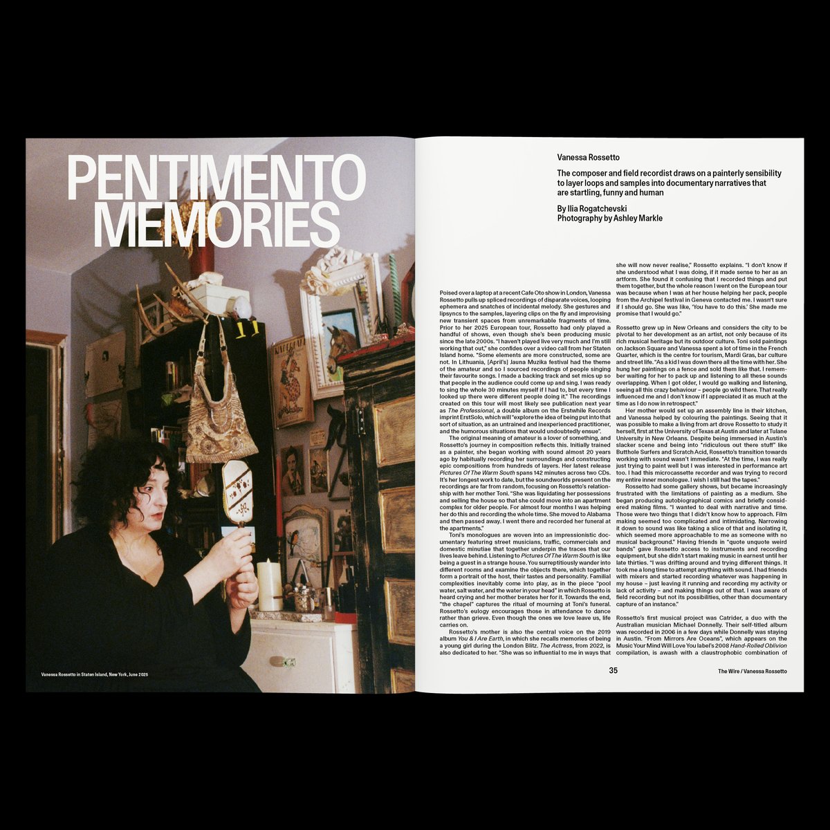 thewiremagazine's tweet image. Inside The Wire 498: Vanessa Rossetto
The composer and field recordist draws on a painterly sensibility to layer loops and samples into documentary narratives that are startling, funny and human
🖊️ by Ilia Rogatchevski / 📷 by Ashley Markle
Buy the latest issue here:…