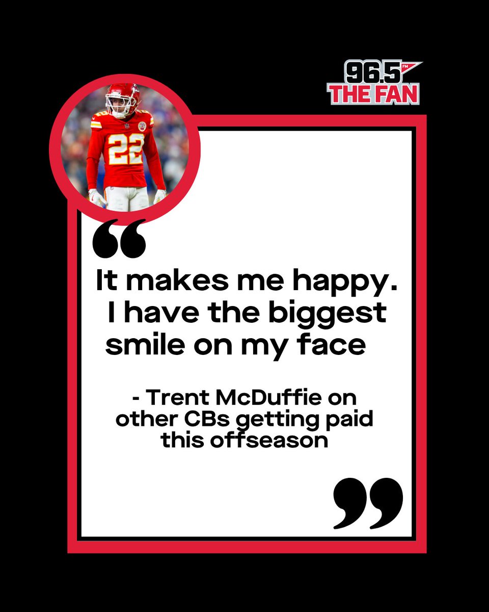 TheFan965's tweet image. Cody & Gold are live from Training Camp with #Chiefs CB Trent McDuffie