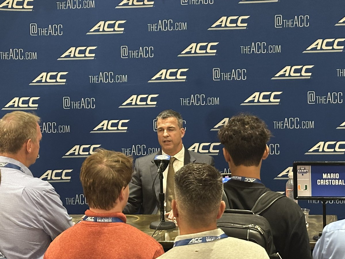 bportnoy15's tweet image. Miami’s Mario Cristobal asked his preference on CFP format:
“No automatic qualifiers … The 5+11 plus model is what makes sense to me, personally, because football is cyclical. It comes and goes in cycles. … You don't want to make football a pageant. You win, you're in.”