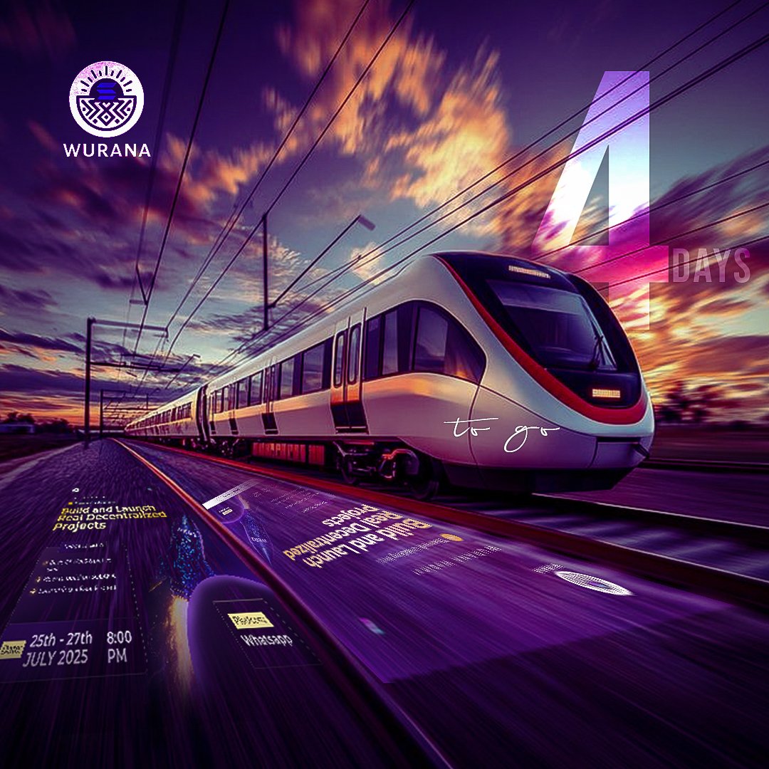Wurana01's tweet image. Just 4 days to go until WURANA webinar kicks off!
💼 Turn your skills into income — no fluff, just real opportunities.
📅 July 25–27, 2025 | 8PM
Your future doesn’t wait.
#WURANA #SkillsToIncome #Web3Opportunities #LevelUp