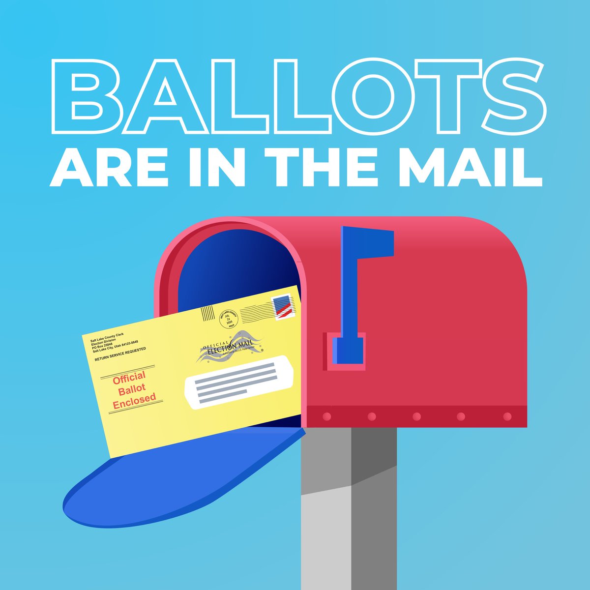 VoteSLCo's tweet image. Ballots for the 2025 Municipal Primary Election are in the mail starting today, July 22!
Look out for yours and let our office know if you haven't received yours by next week.