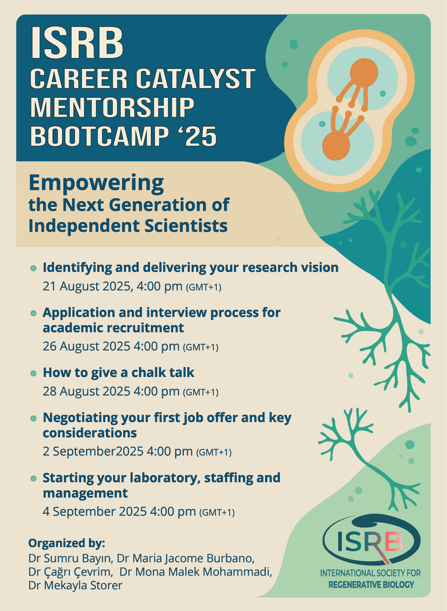ISRBio's tweet image. The ISRB Career Catalyst Mentorship Bootcamp is coming soon in August Calling all prospective mentees.