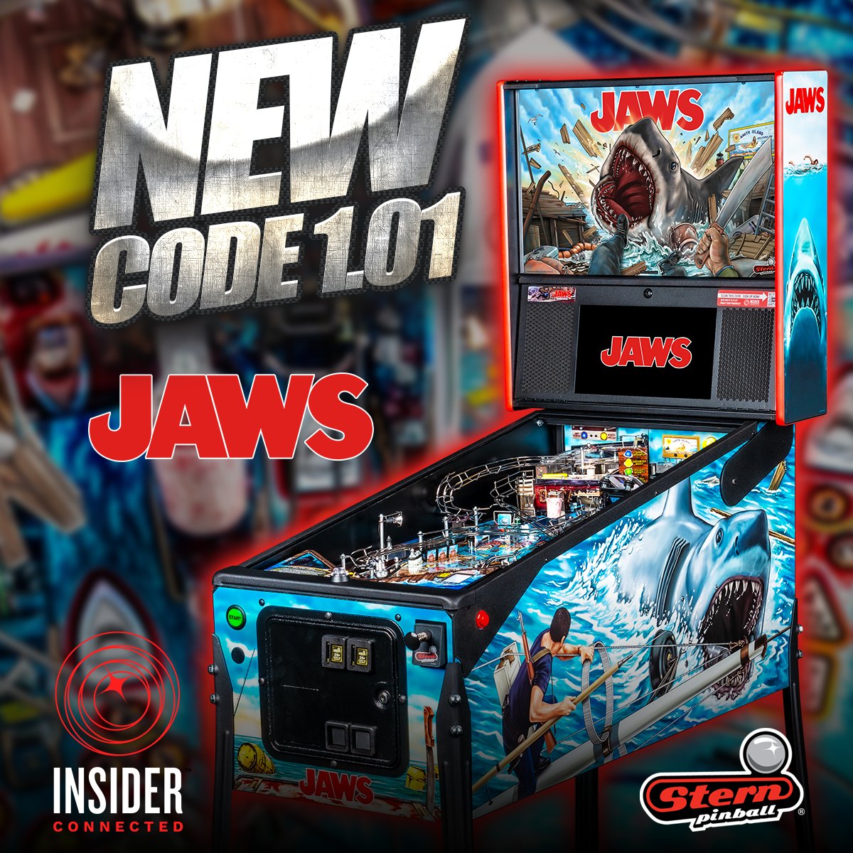 sternpinball's tweet image. NEW CODE! Stern Pinball has posted new JAWS code v1.01.0 for the Pro, Premium, and Limited Edition models. This code contains numerous game enhancements, adds additional polish, game adjustments and bug fixes including:Shared Progress
- In Co-op and Team Play modes the…