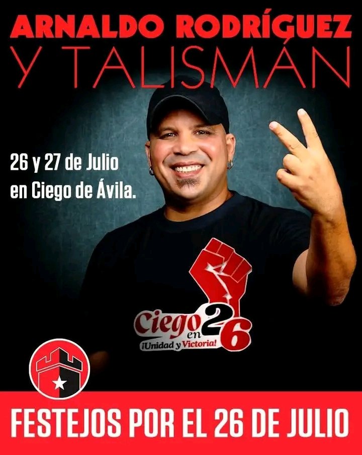 UtnCiegodeAvila's tweet photo. 💢 CONCIERTOS EN #CiegodeAvila ‼️
El TALISMÁN este fin semana en los festejos de Ciego de Ávila en 26! 🎶
👉 Compartiendo música y alegría con nuestros seguidores el próximo sábado y domingo!! Nos vemos familia ❤️
#talisman #CiegoEn26 #DaleMambo @citmaciego @JuanRasua https://t.co/eiGRO1yGr9