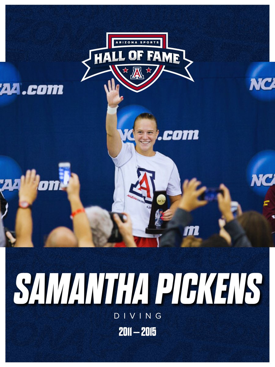 AZATHLETICS's tweet image. 5x All-American
2x National Champion
Pac-12 Diver of the Year
Welcome to the Arizona Sports Hall of Fame, Samantha Pickens!