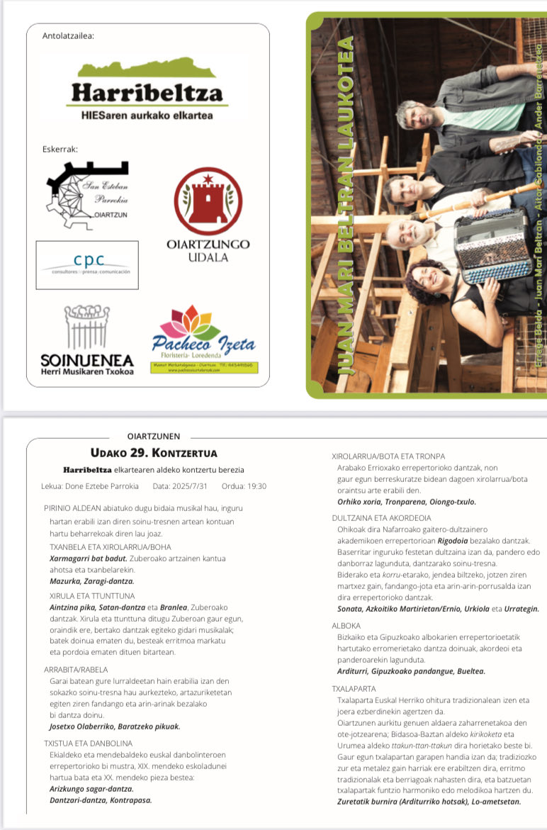 Urteroko kontzertua #HarriBeltza #Oiartzun #Uztailak31
