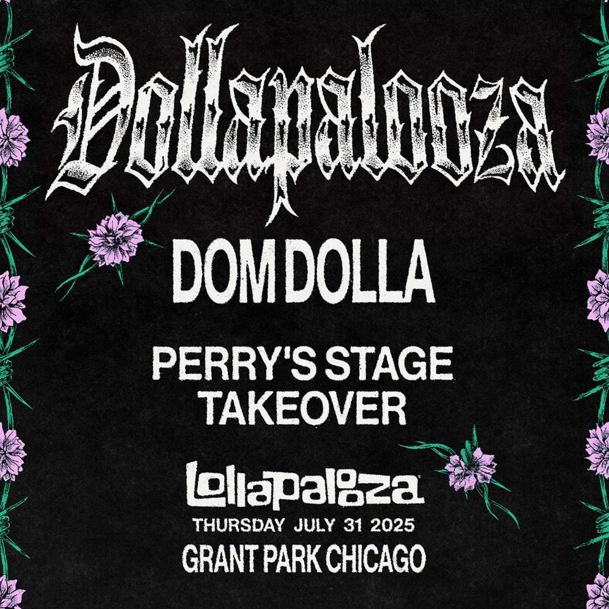 concertleaks's tweet image. Set times have been announced for Dom Dolla’s Perry’s Stage takeover at Lollapalooza!