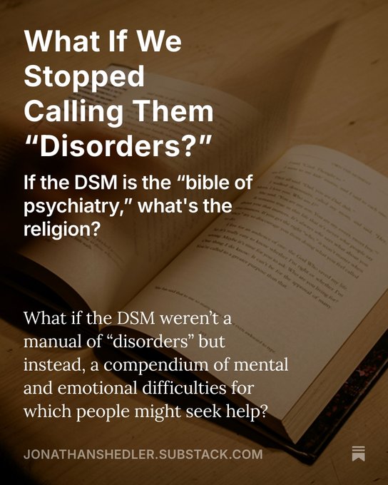 New piece: 
What If We Stopped Calling Them “Disorders?”
(below 👇)